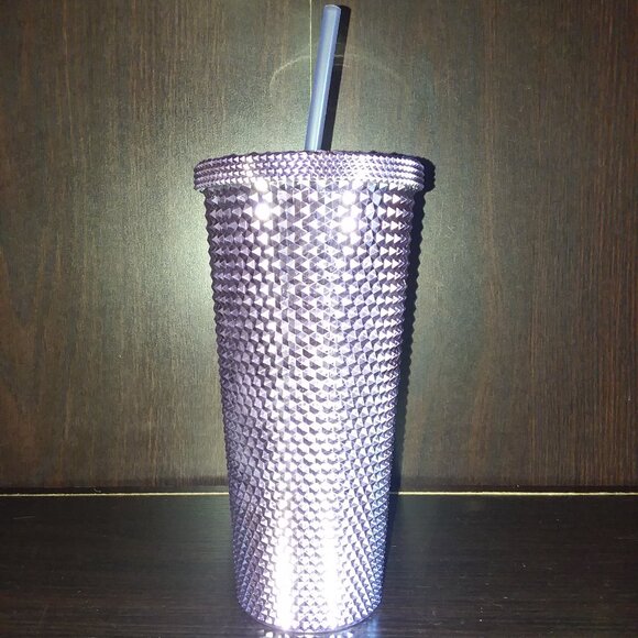 Metallic Purple Tumbler 20 oz and straw - Picture 5 of 5